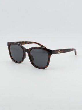 Gucci GG1984SK 002 Unisex Sunglasses Havana Square Frame, Blue Lenses